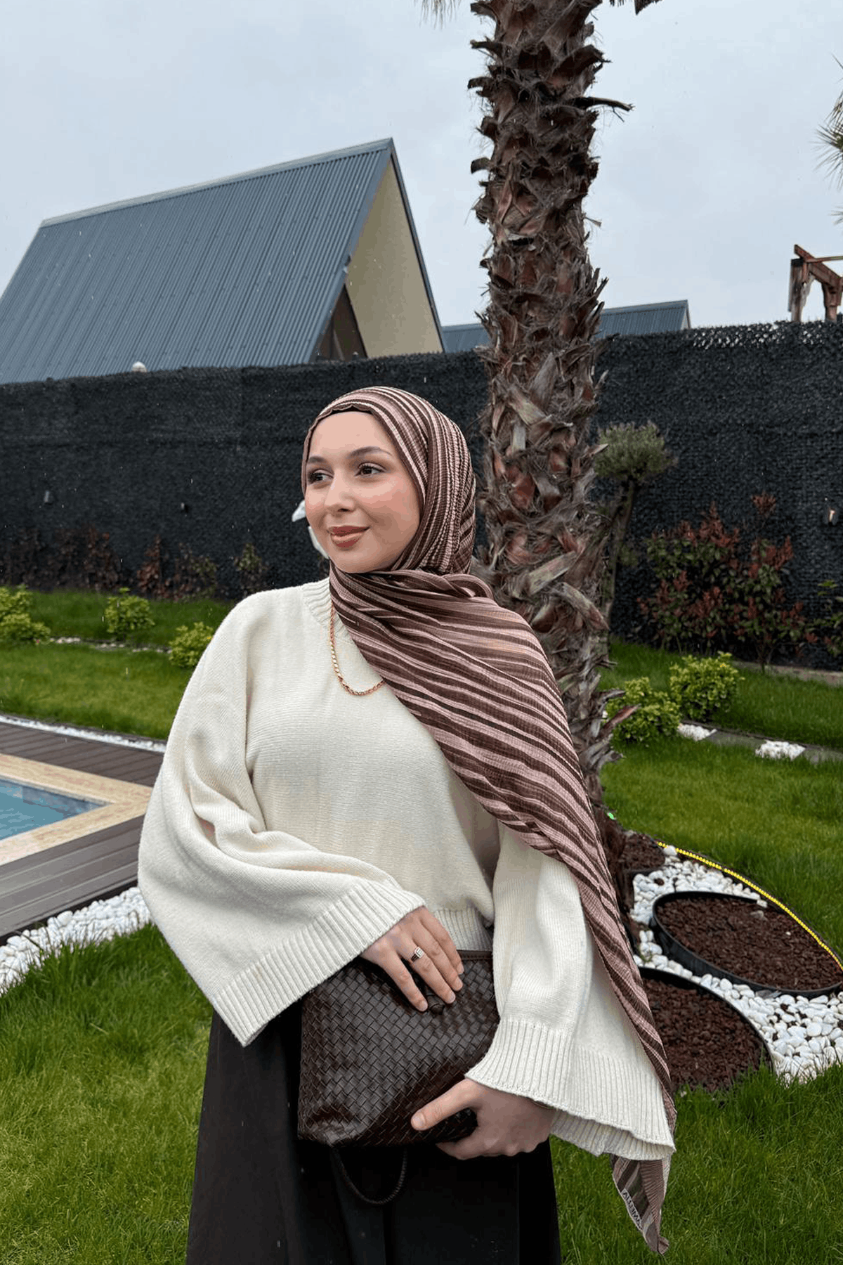 Ecru Dreams Müslin Şal - Karamel