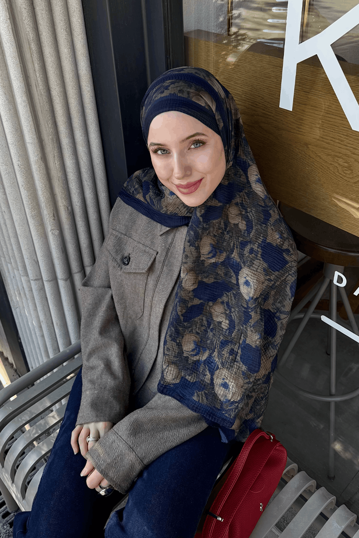 Merry Müslin Şal - Lacivert