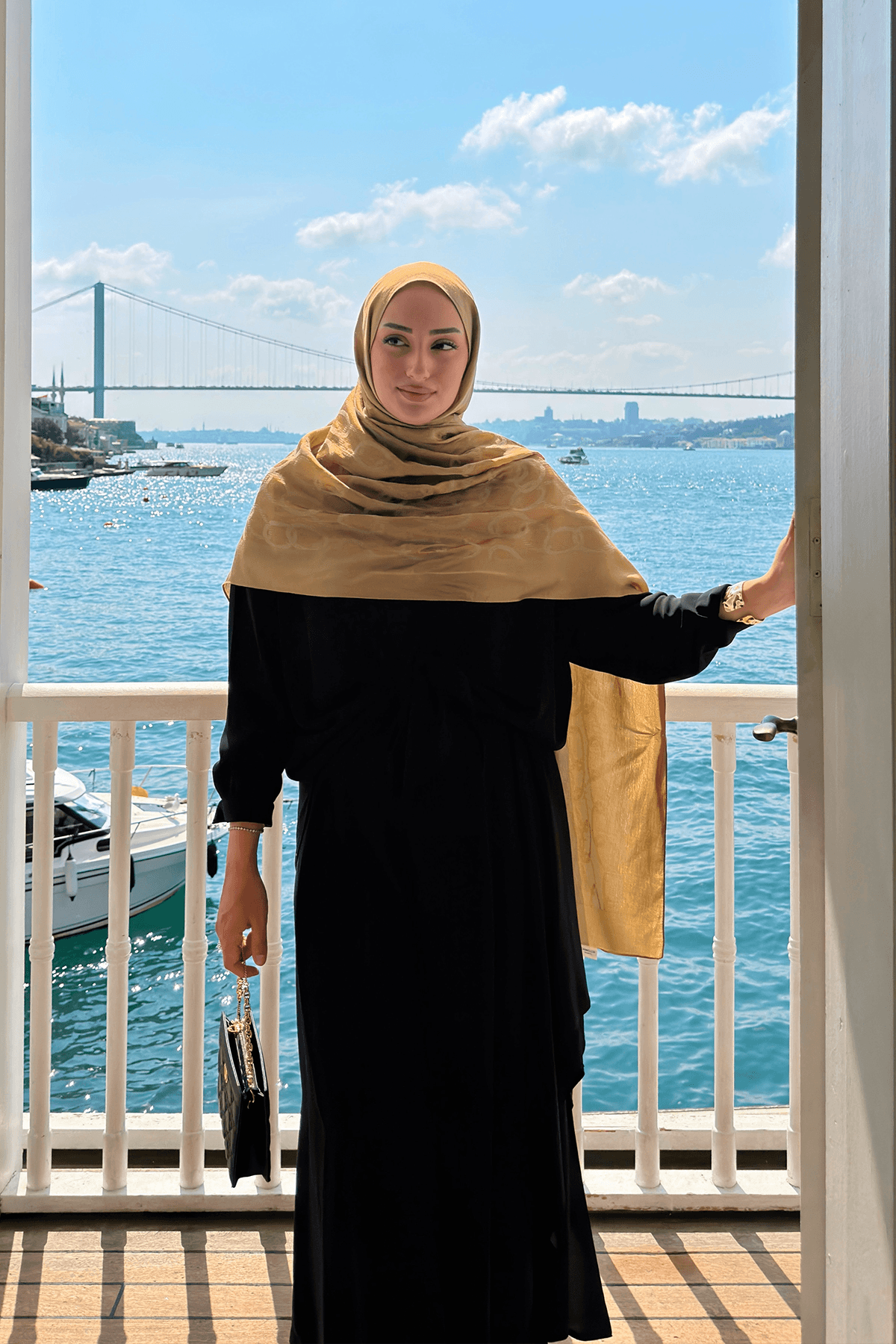 Naia Jakar Şal Zincir Desen - Haki