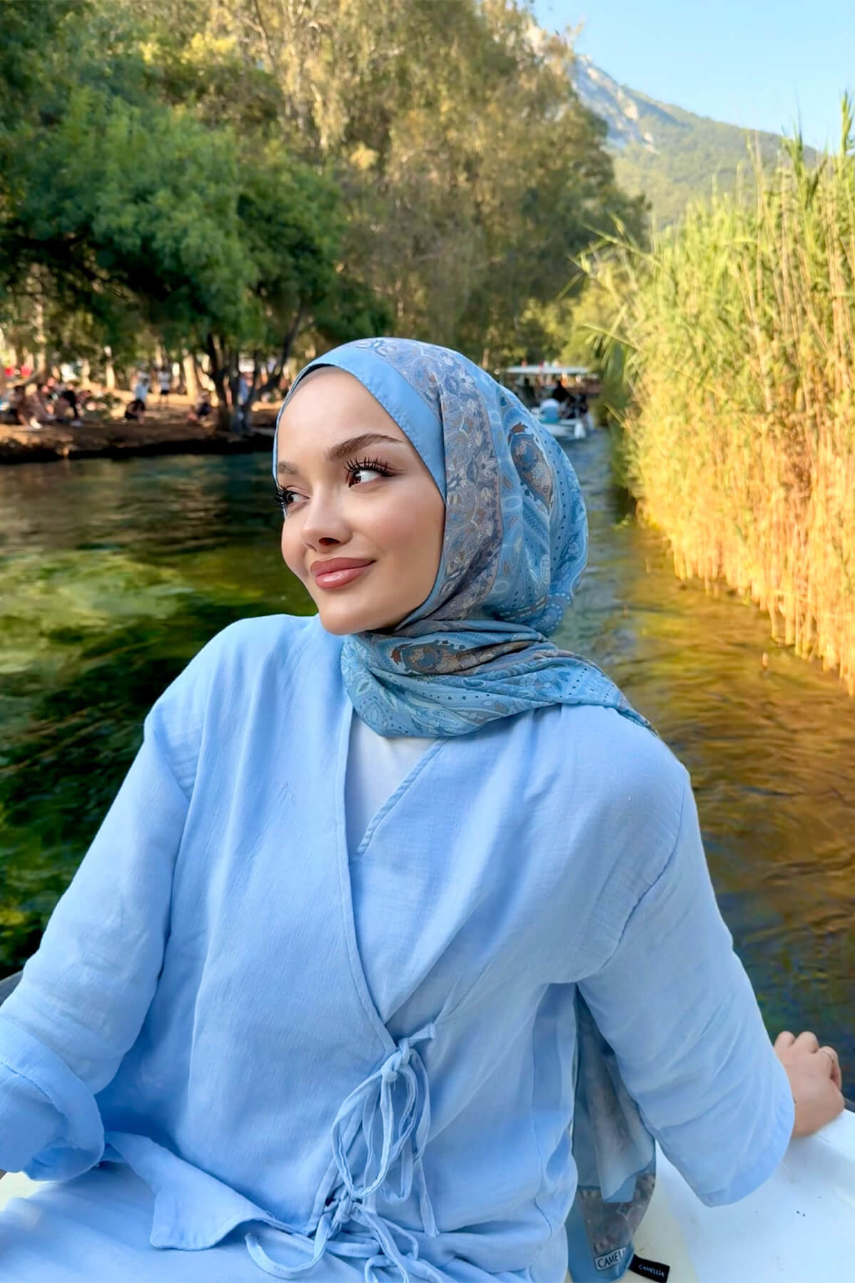 Vela Desen Soft Şal - Mavi