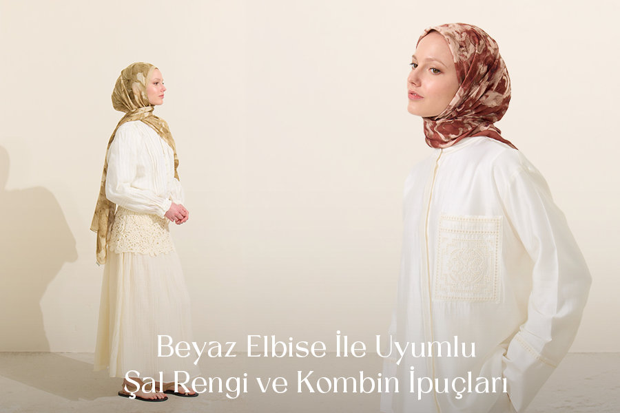 Beyaz Elbise İle Uyumlu Şal Rengi ve Kombin İpuçları