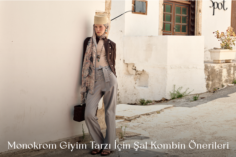 Monokrom Giyim Tarzı İçin Şal Kombin Önerileri