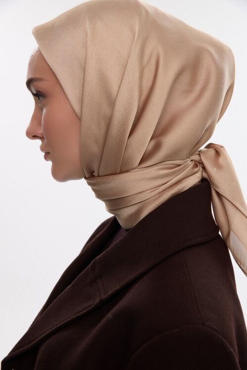 Abiye Saten Janjan Eşarp - Bisküvi 