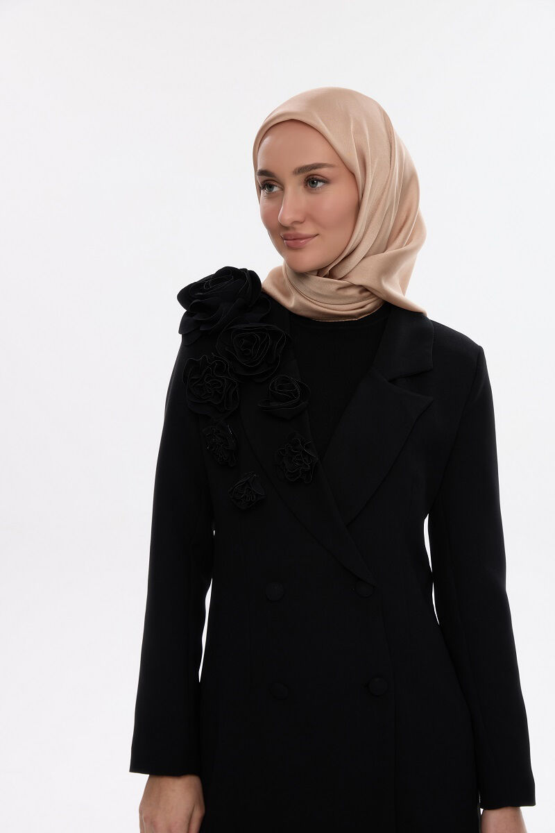 Abiye Saten Janjan Eşarp - Gold - 3