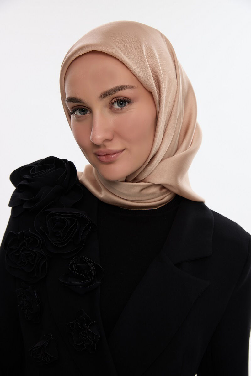 Abiye Saten Janjan Eşarp - Gold - 1