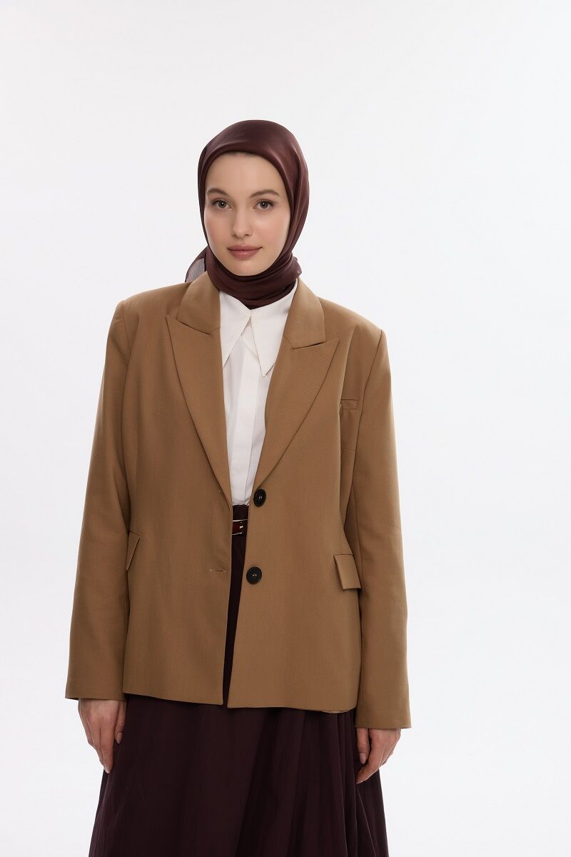 Abiye Saten Janjan Eşarp - Kahve - 4