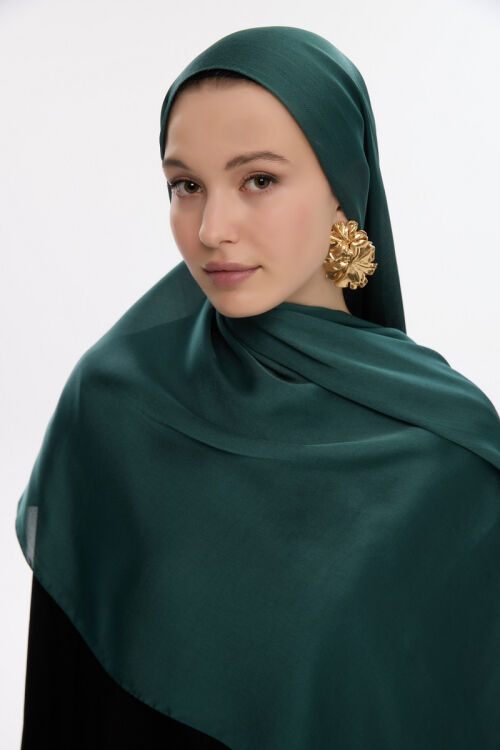 Abiye Saten Janjan Şal - Çam 