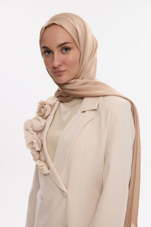 Abiye Saten Janjan Şal - Gold - Camellia Scarfs (1)