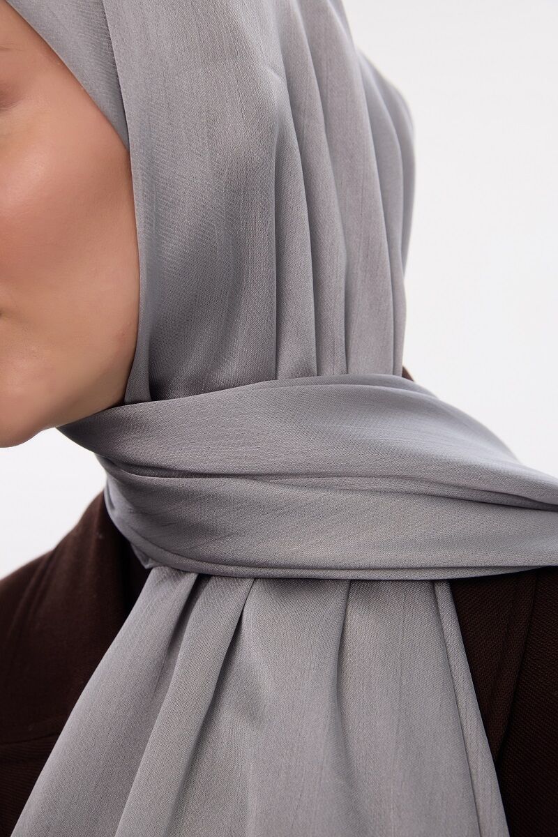 Abiye Saten Janjan Şal - Gümüş - 4