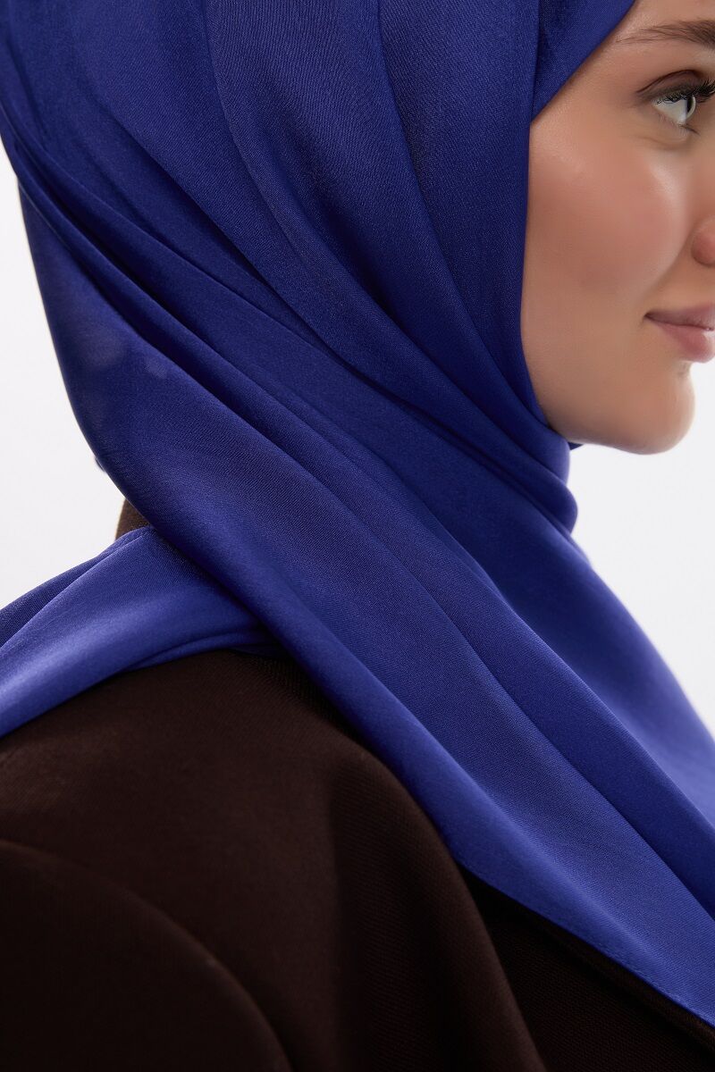 Abiye Saten Janjan Şal - Morcivert - 4