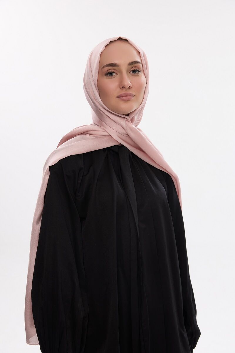 Abiye Saten Janjan Şal - Pudra - 3