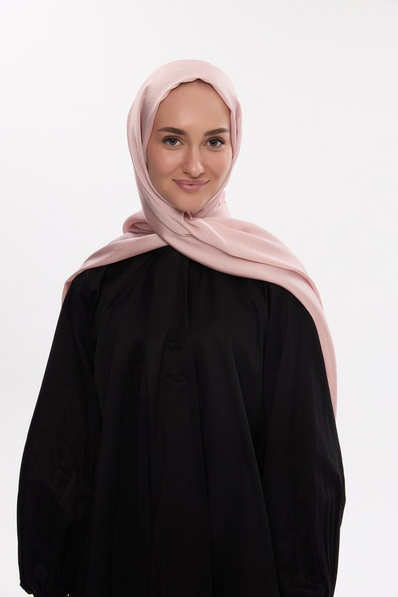 Abiye Saten Janjan Şal - Pudra - 4
