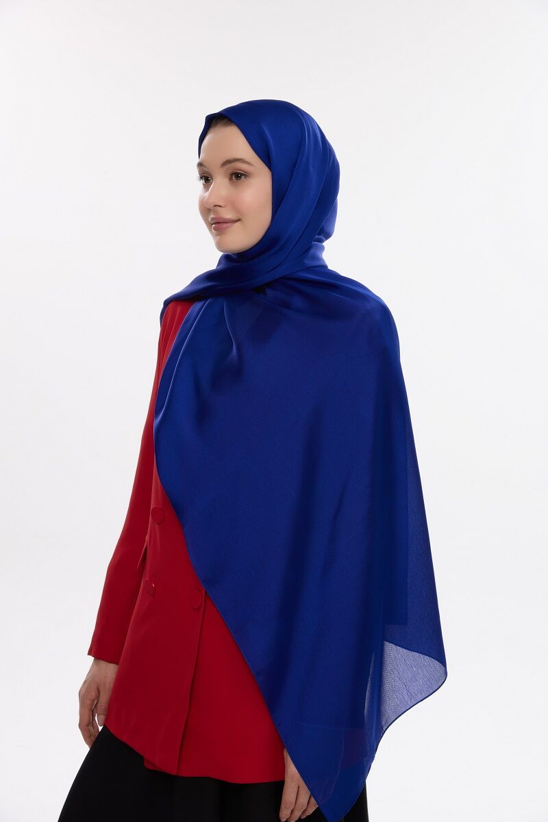 Abiye Saten Janjan Şal - Saks - 2