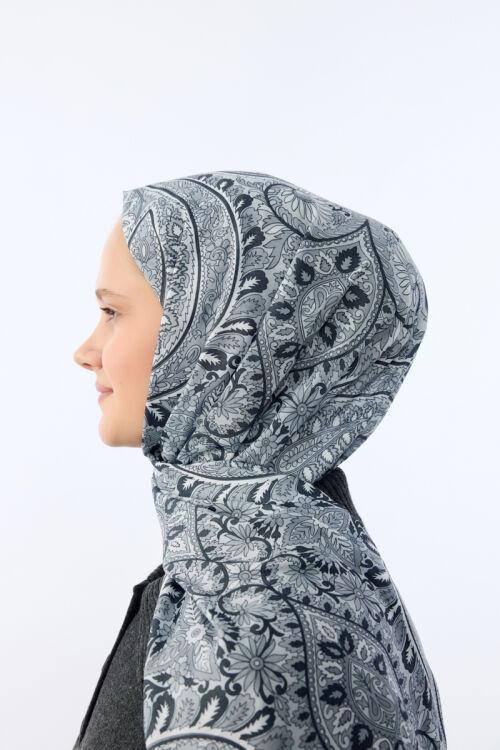 Allica Desen Şal - Gri 