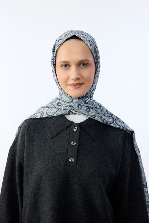 Allica Desen Şal - Gri - Camellia Scarfs (1)