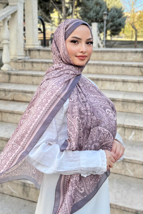 Allica Desen Şal - Gül Kurusu 