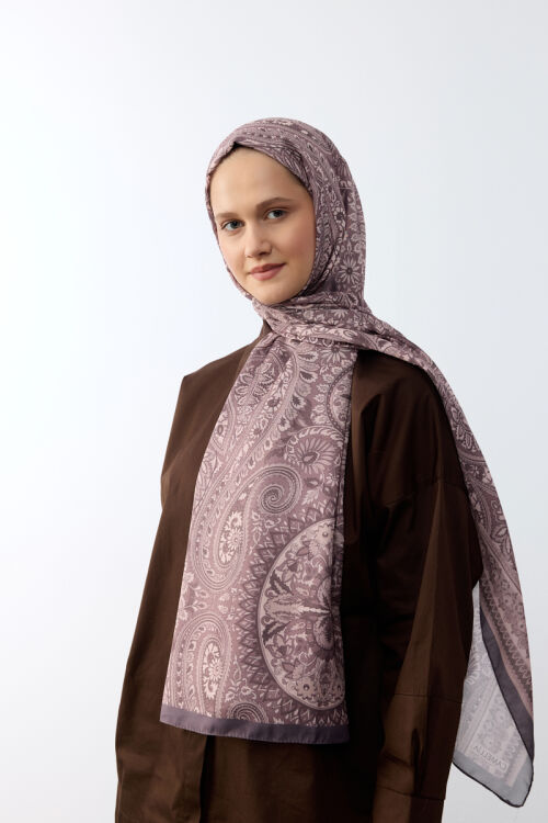Allica Desen Şal - Gül Kurusu - Camellia Scarfs (1)