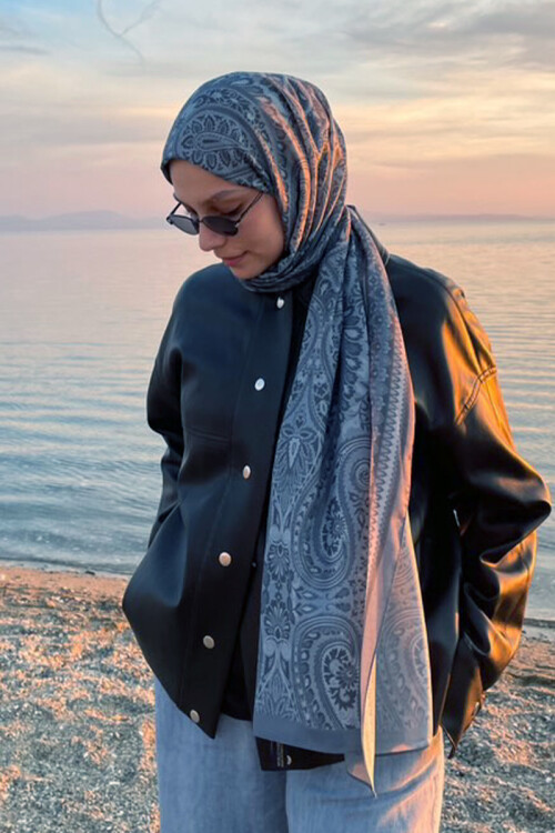 Allica Desen Şal - İndigo 