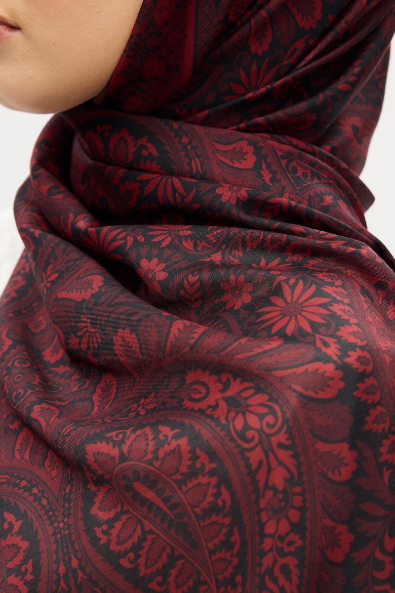 Allica Desen Şal - Kırmızı - 4