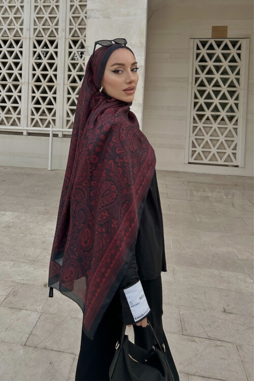 Allica Desen Şal - Kırmızı 