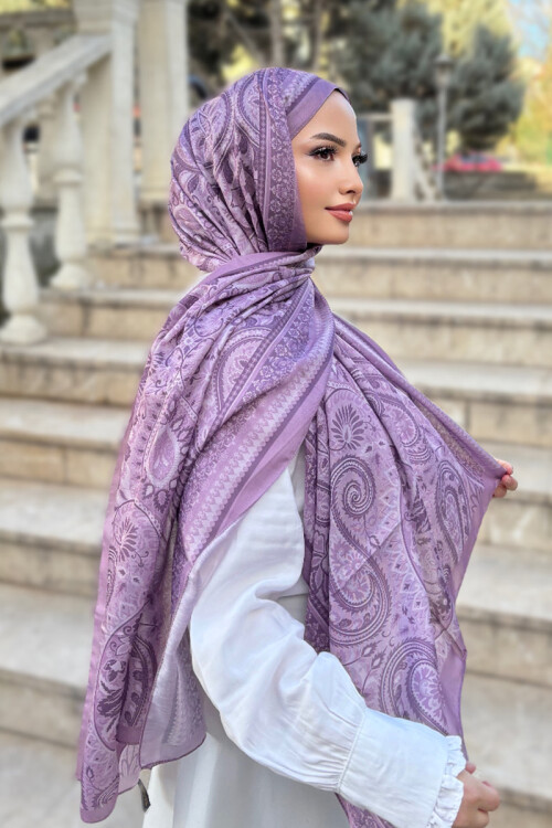 Allica Desen Şal - Mor 