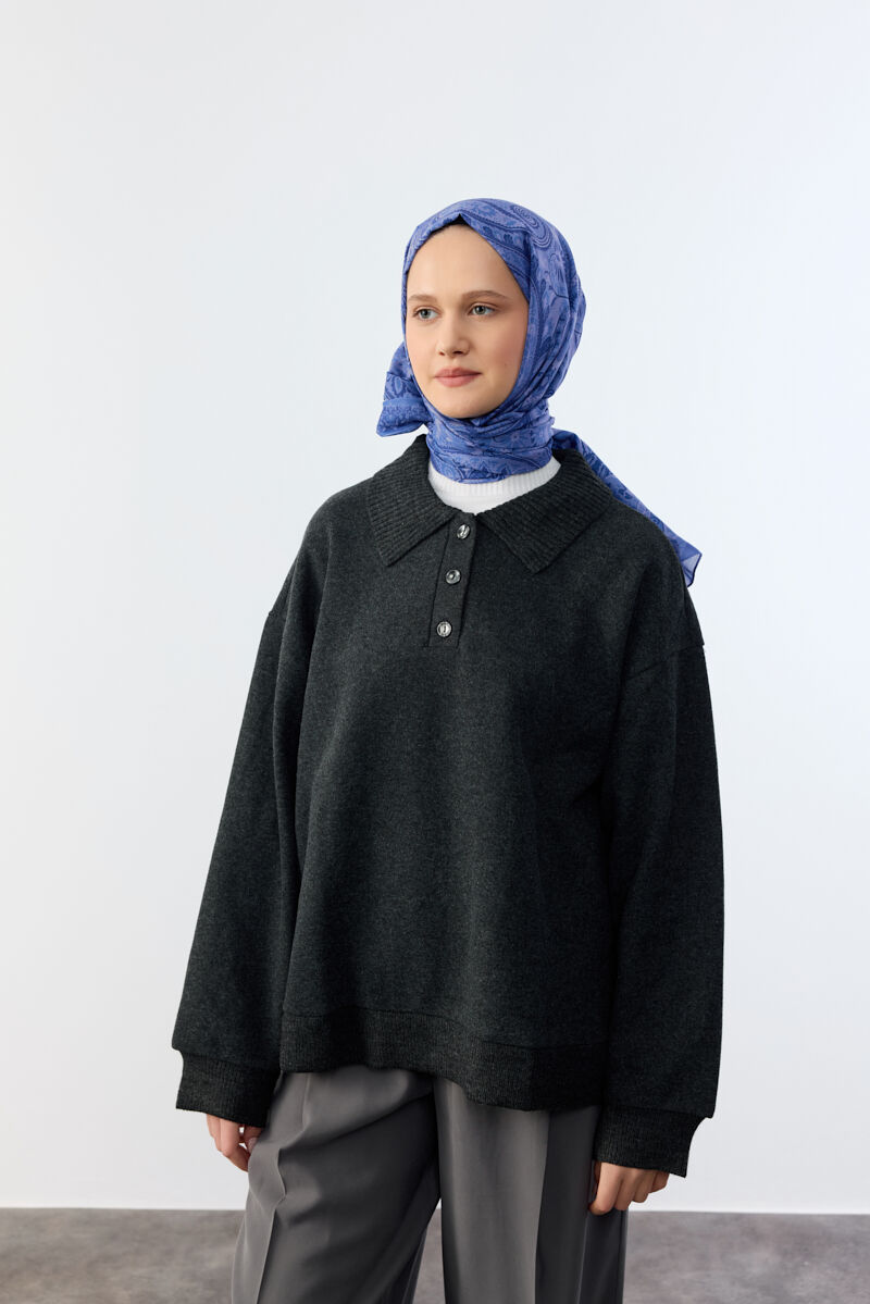 Allica Desen Şal - Morcivert - 3