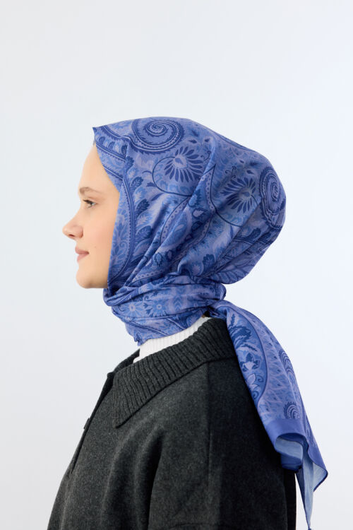 Allica Desen Şal - Morcivert - Camellia Scarfs (1)