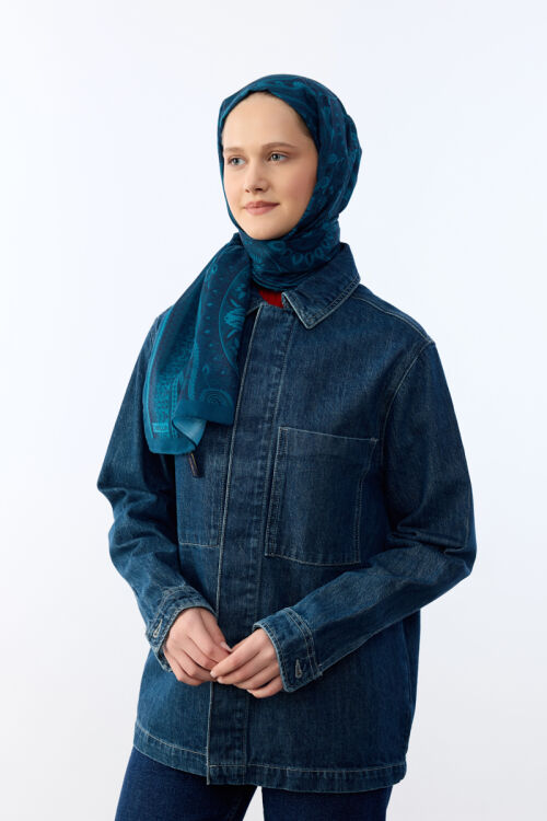 Allica Desen Şal - Turkuaz - Camellia Scarfs (1)