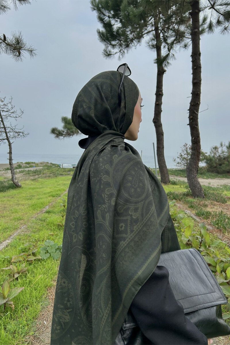 Allica Desen Şal - Yeşil - 3