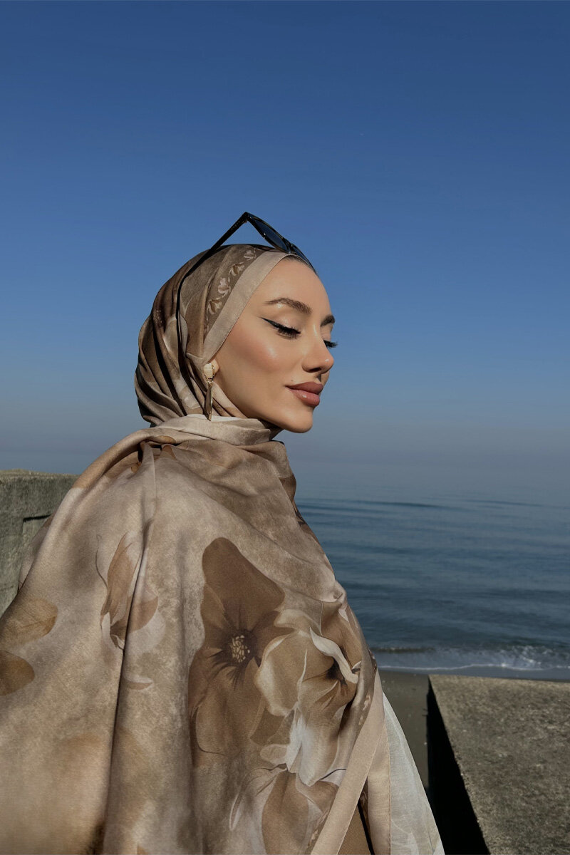 Allica Desen Soft Şal - Kum - 4