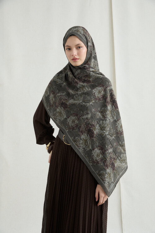 Amber Kraş Şal - Çam Yeşili - Camellia Scarfs