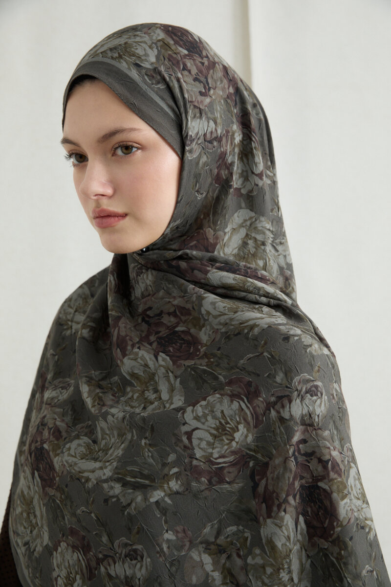 Amber Kraş Şal - Çam Yeşili - 3