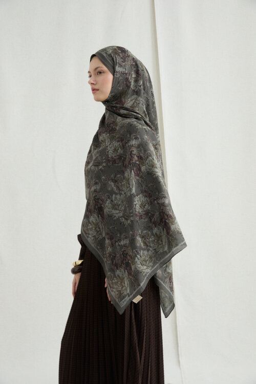 Amber Kraş Şal - Çam Yeşili - Camellia Scarfs (1)