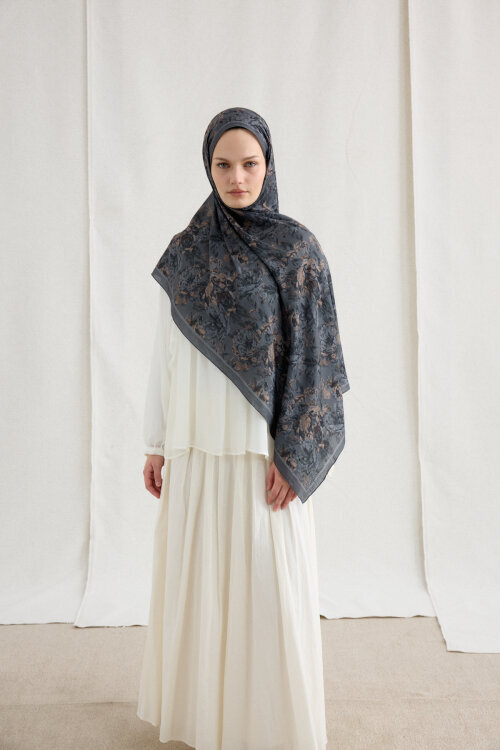 Amber Kraş Şal - Gri 