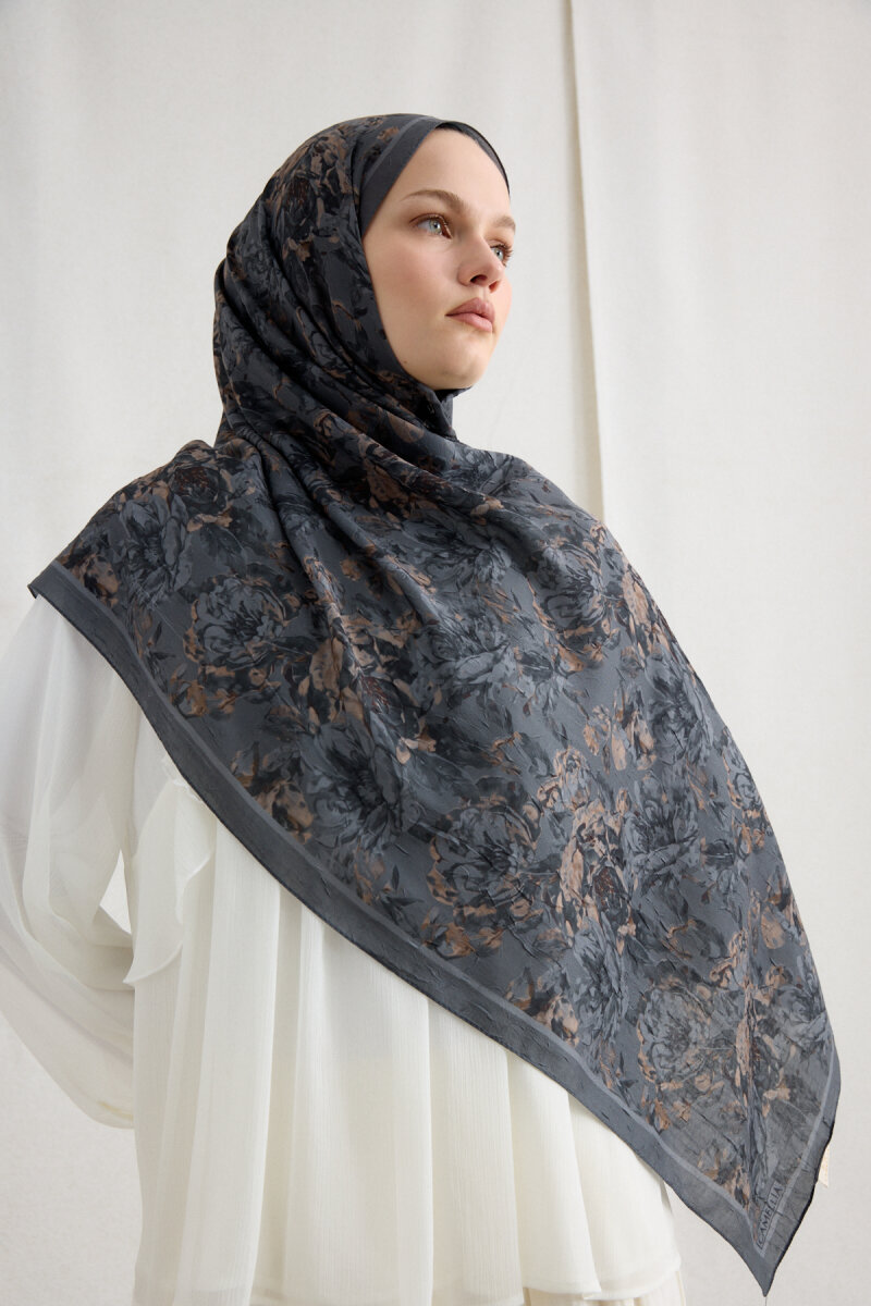 Amber Kraş Şal - Gri - 3