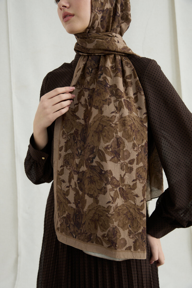 Amber Kraş Şal - Mocha - 4