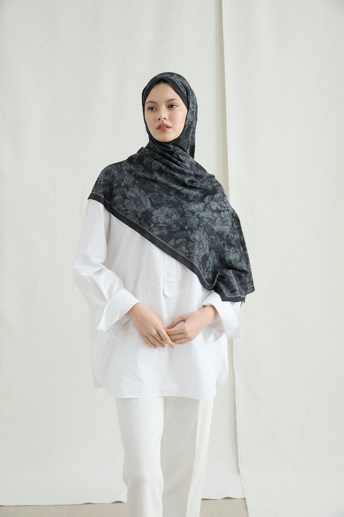 Amber Kraş Şal - Siyah - Camellia Scarfs