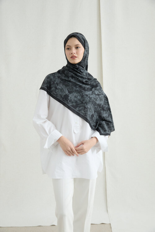 Amber Kraş Şal - Siyah 