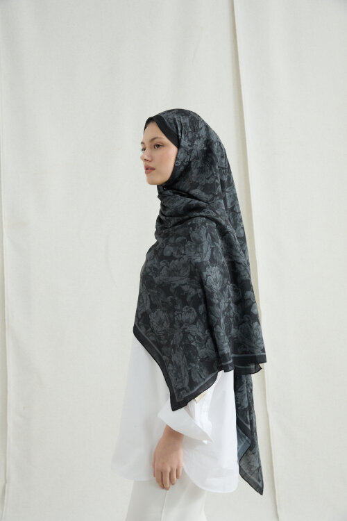 Amber Kraş Şal - Siyah - Camellia Scarfs (1)
