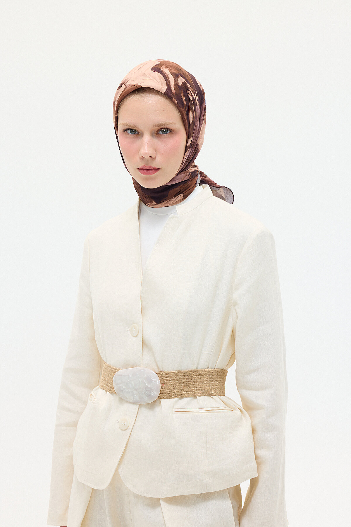 Aria Kraş Eşarp - Acı Kahve - Camellia Scarfs (1)