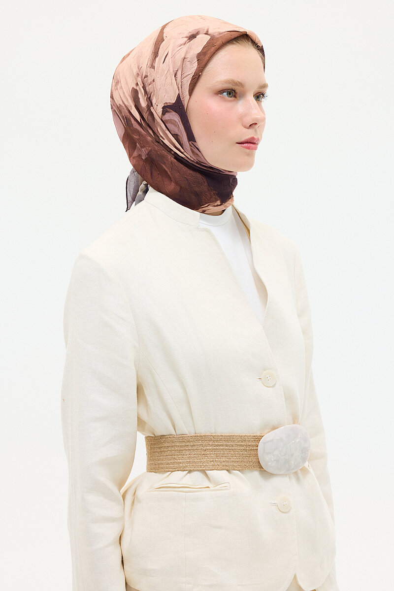 Aria Kraş Eşarp - Acı Kahve - 1