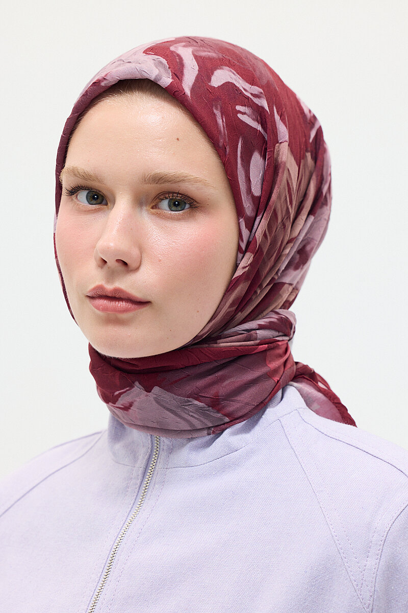 Aria Kraş Eşarp - Bordo - 4