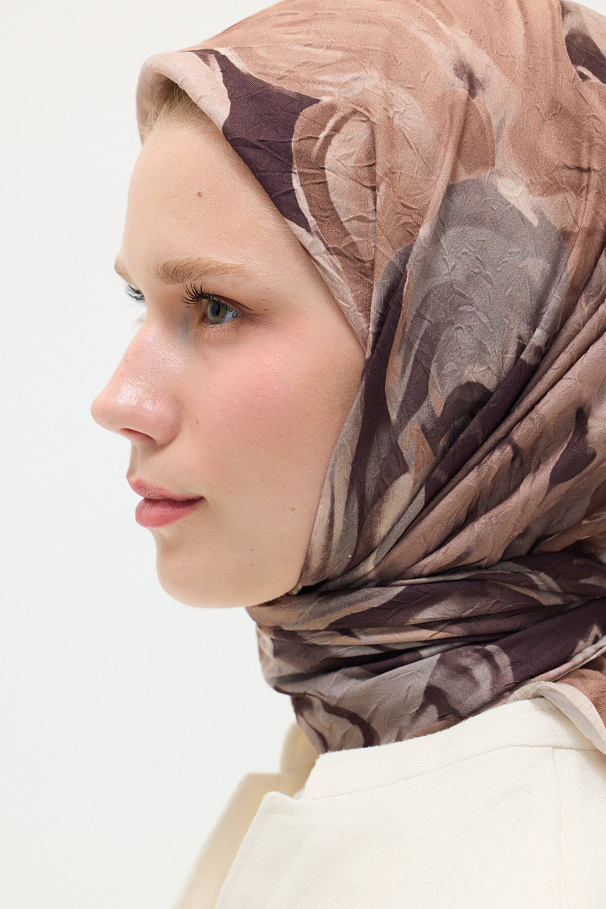 Aria Kraş Eşarp - Kahve - Camellia Scarfs (1)