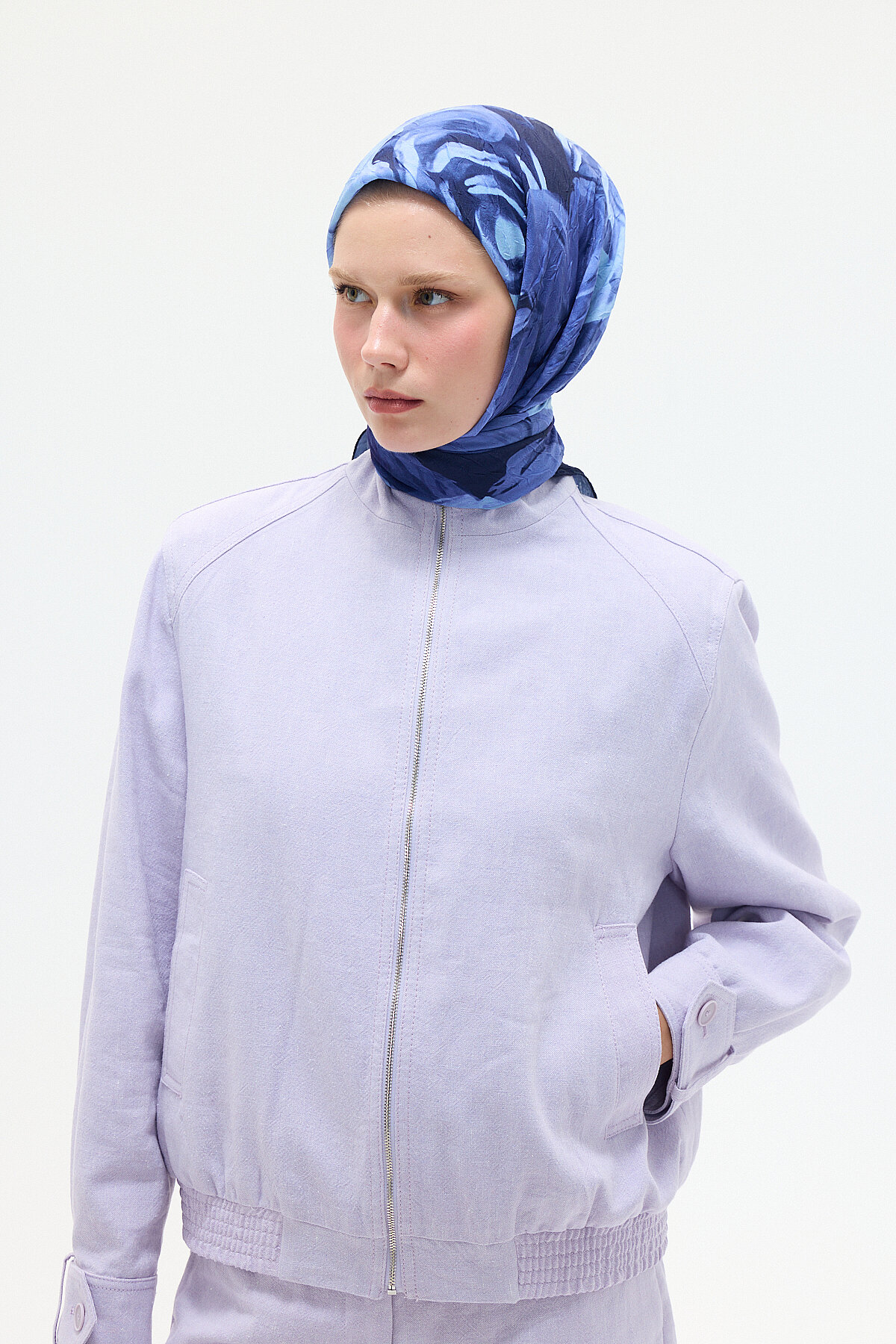 Aria Kraş Eşarp - Lacivert - Camellia Scarfs (1)