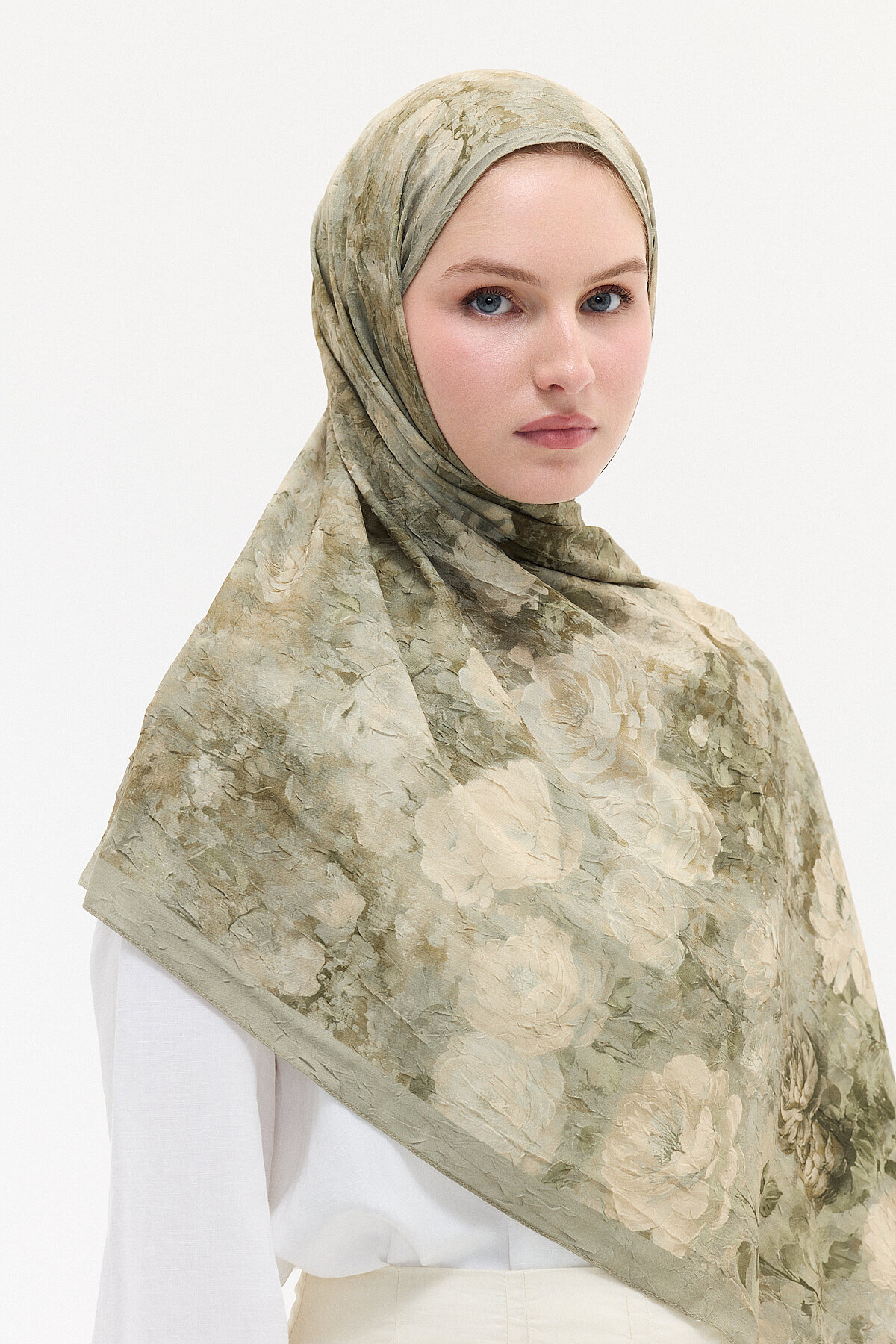 Atlantis Kraş Şal - Haki - Camellia Scarfs (1)