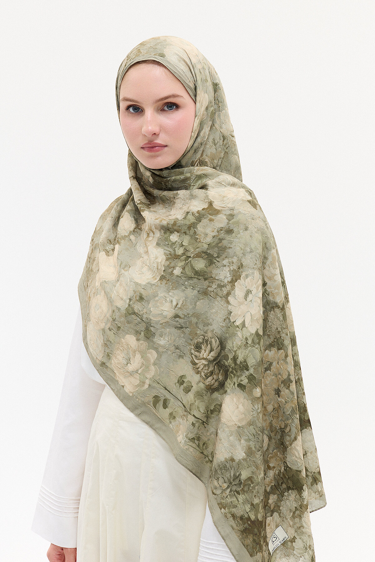 Atlantis Kraş Şal - Haki - Camellia Scarfs