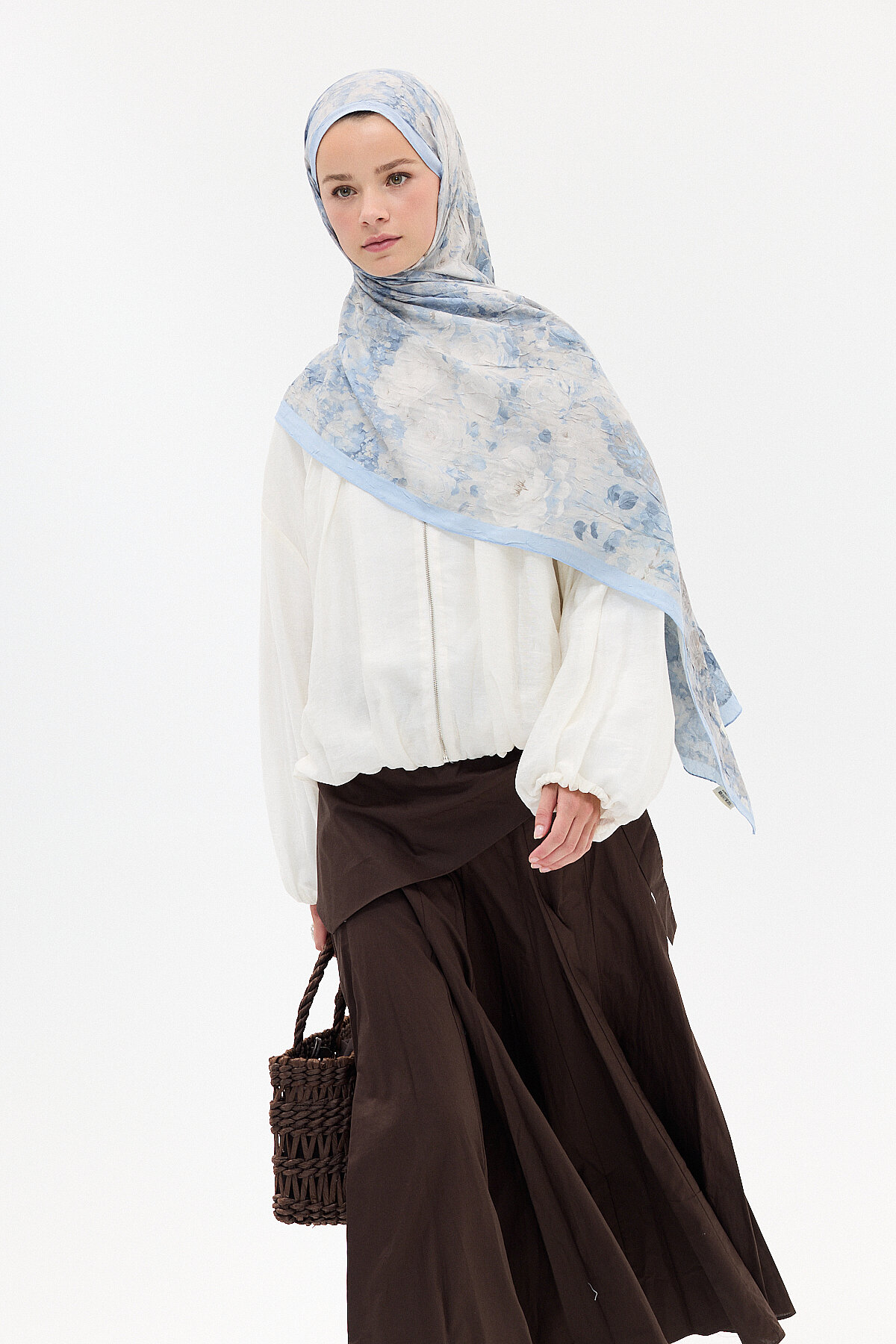 Atlantis Kraş Şal - Mavi - Camellia Scarfs