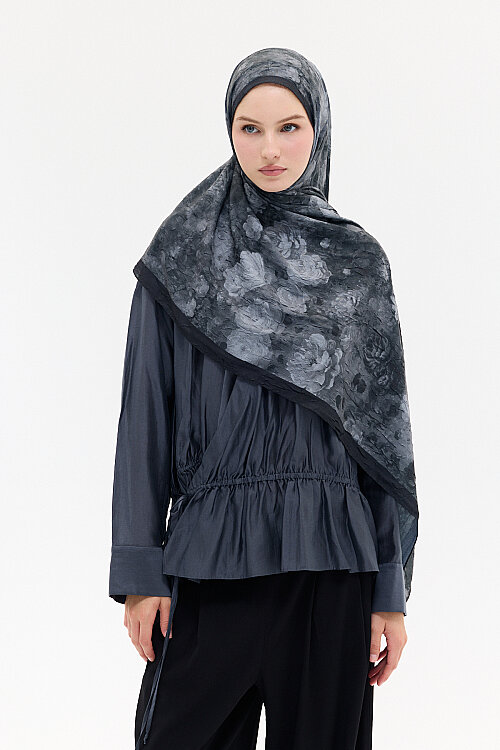 Atlantis Kraş Şal - Siyah - Camellia Scarfs