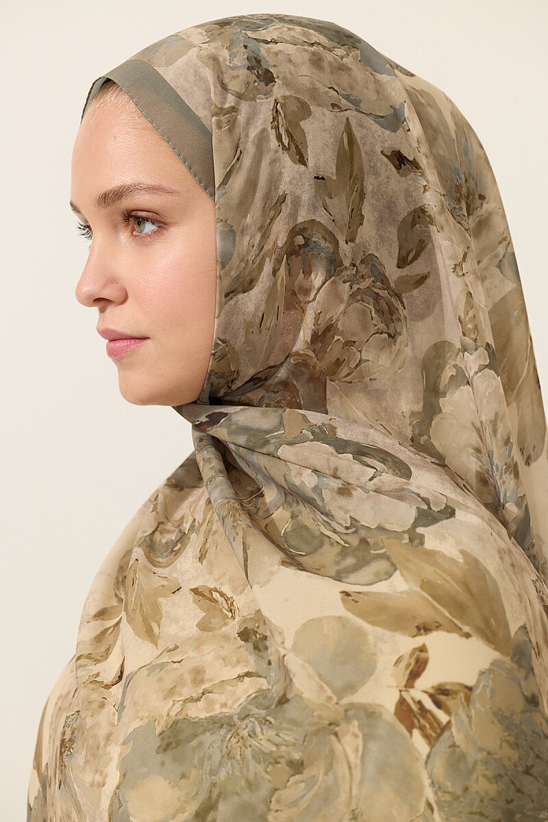 Aura İpek Krep Şal - Çağla - 4