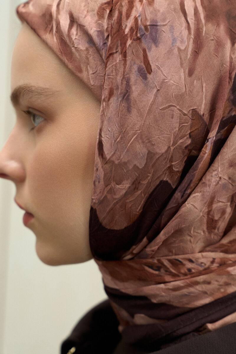 Aura Kraş Eşarp - Acı Kahve - 2